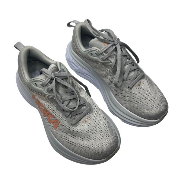 New Hoka Women's Bondi 8 Lace Up Athletic Shoes In Harbor Mist Size 7 - Picture 3 of 10